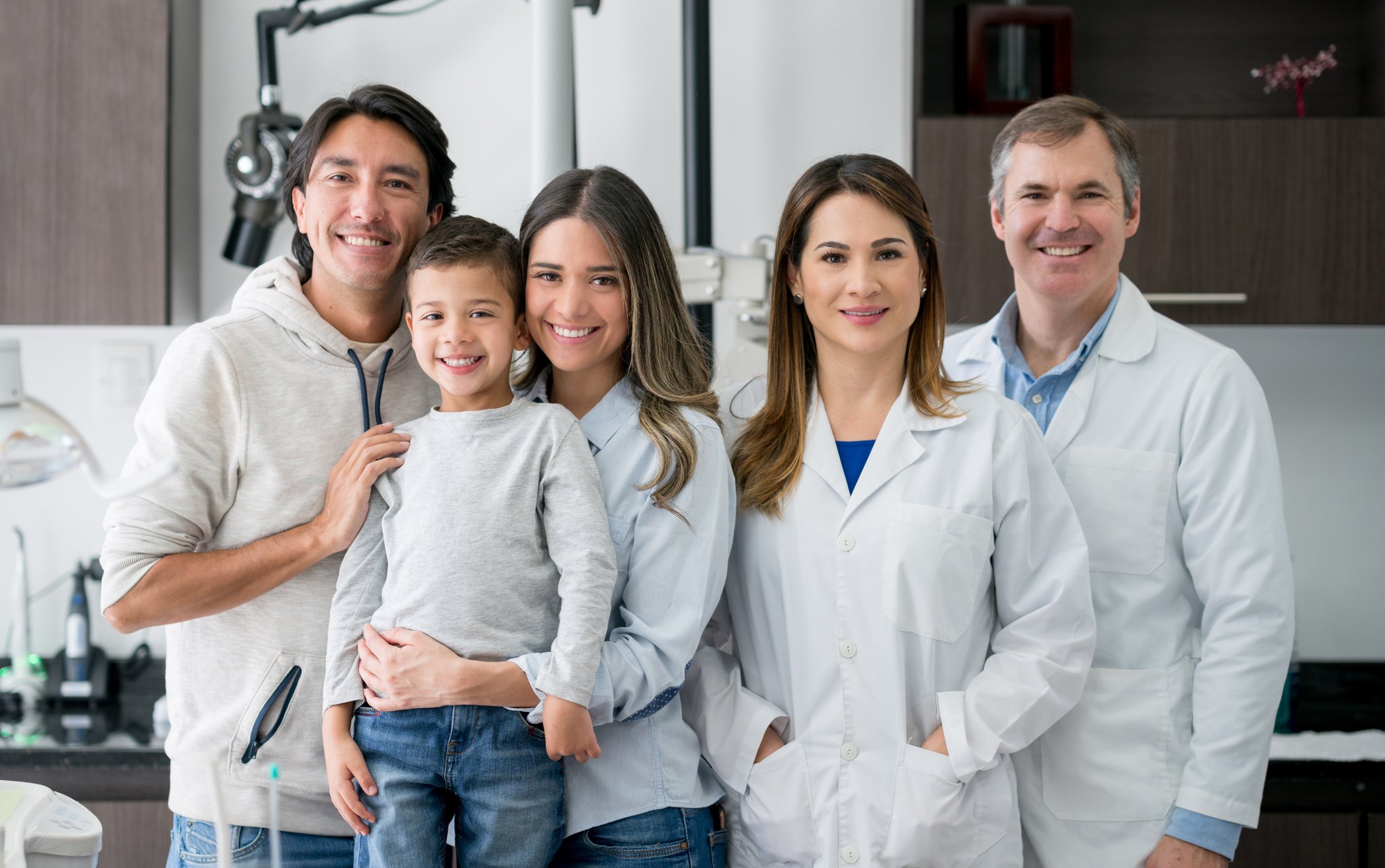 Happy family at the dentist